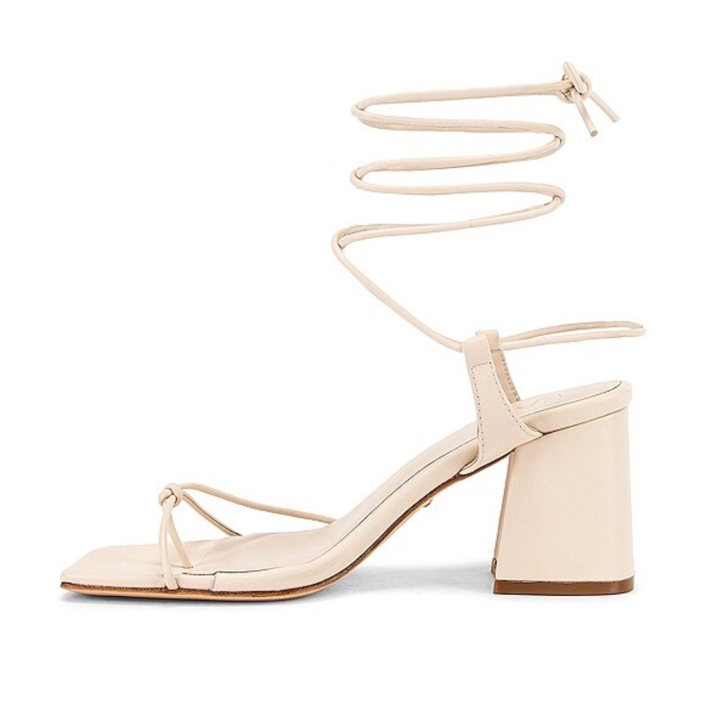 RAYE Voyage Heels sandals shoes Bone White Cream Strappy Block Revolve 9 - Picture 3 of 9